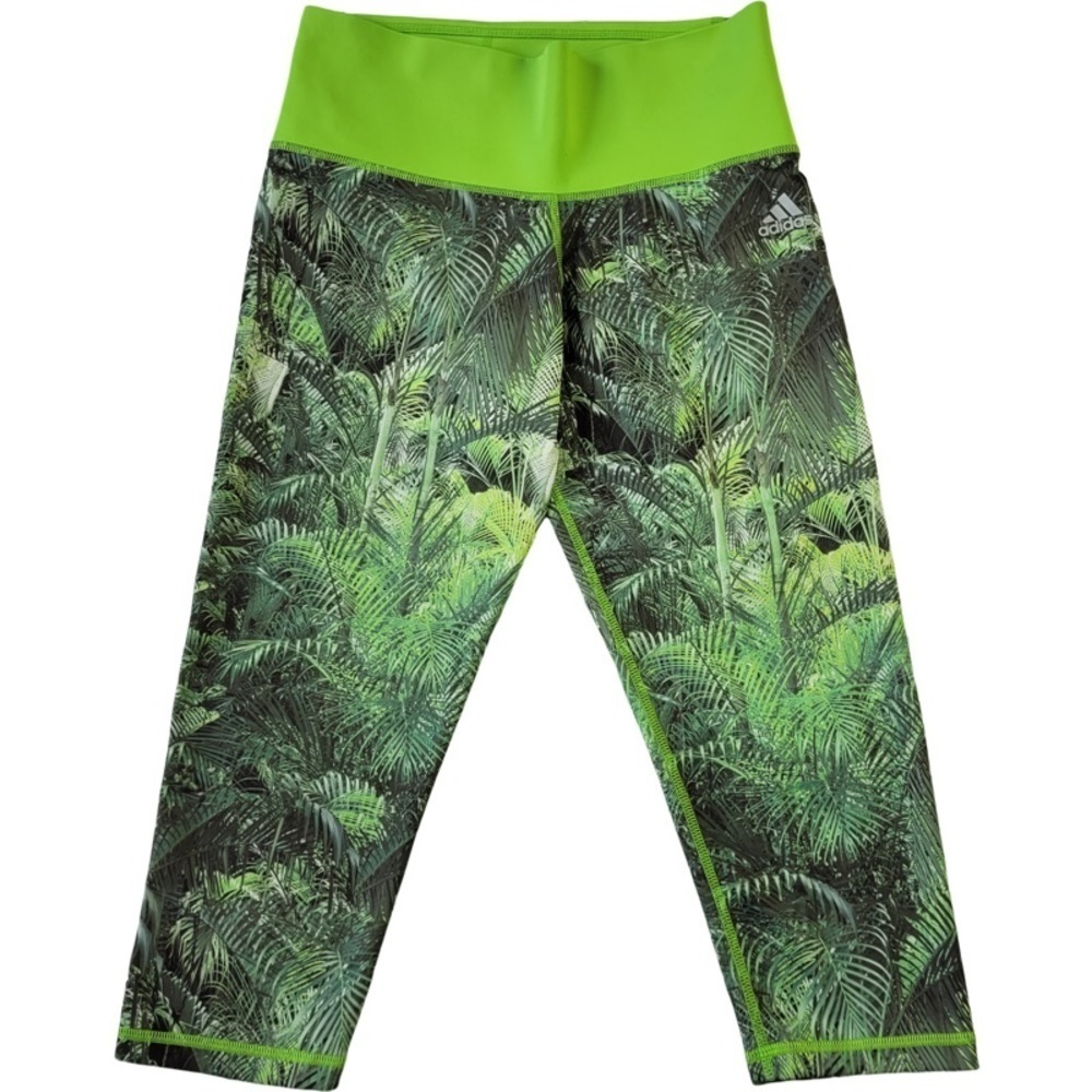 ✅ Adidas Woman’s Palm Climalite Performance Capri Pants size S green